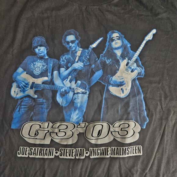 Vintage G3 03 Joe Satriani Steve Vai Yngwie Shirt Mens XL Black Tour 2000s - Picture 3 of 11